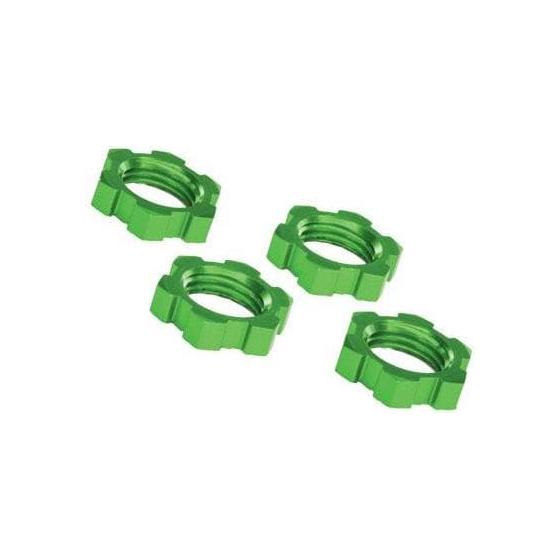 TRAXXAS Wheel Nuts, Splined, 17mm, Serrated (Green-Anodized