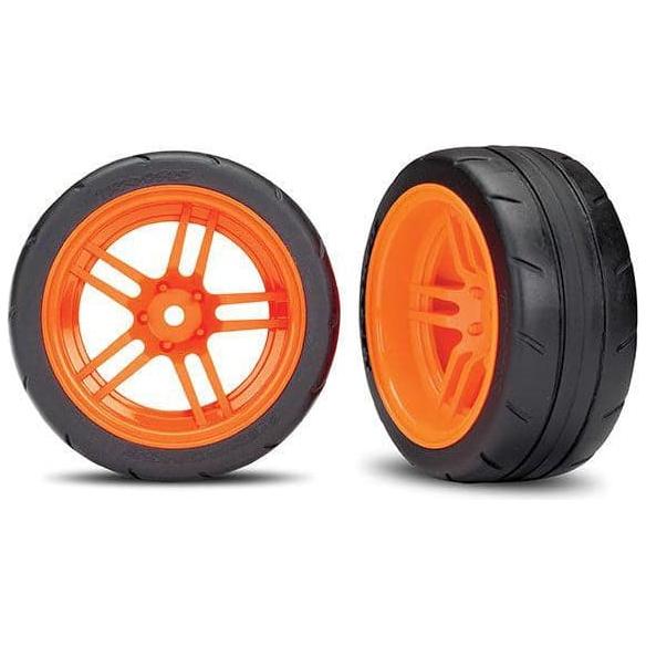 TRAXXAS Tyres & Wheels, Assembled, Glued, Orange (8374A)