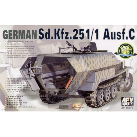 AFV CLUB AF35078 1/35 German Sd.Kfz.25 Ausf.C Half-Track