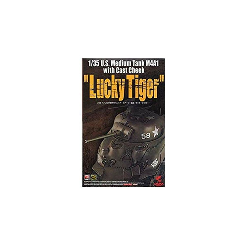 Asuka 1/35 U.S. Medium Tank M4A1 with Cast Cheek Lucky Tiger Plastic Model Kit