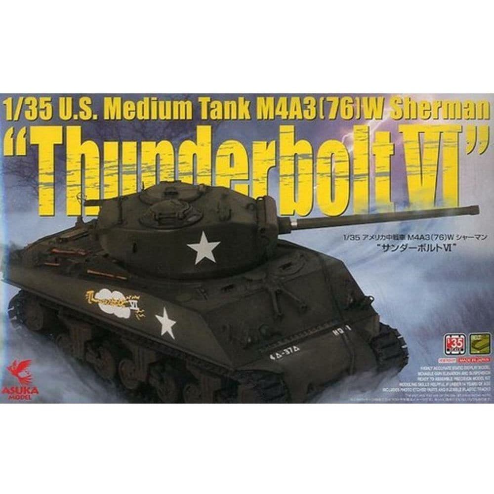 Asuka 1/35 M4A3(76)W Sherman Thunderbolt VI Plastic Model Kit