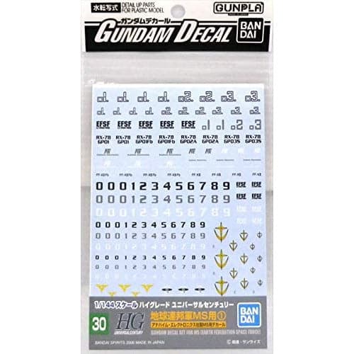 BANDAI Gundam Decal 30 HGUC Multiuse - Earth Federation 1