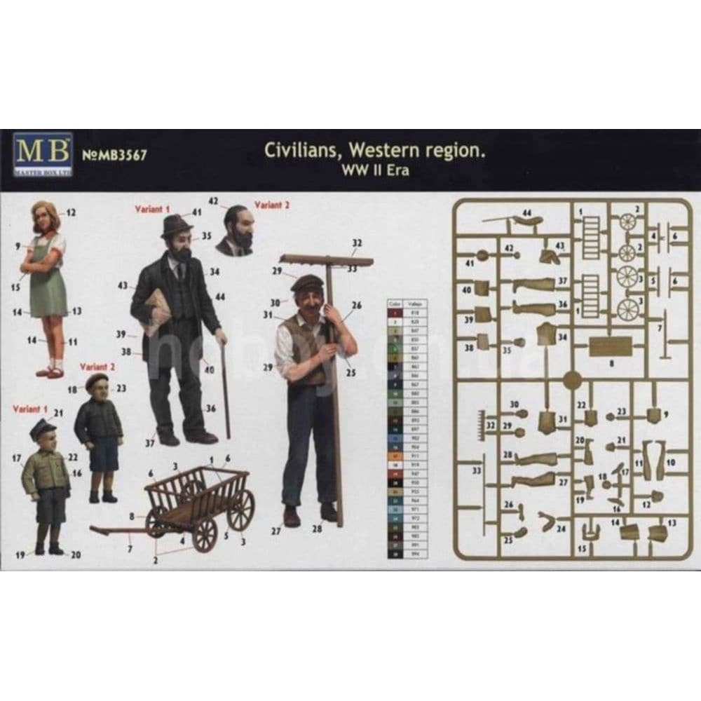 MASTER BOX 1/35 Western Reqion WWII Era Civilians