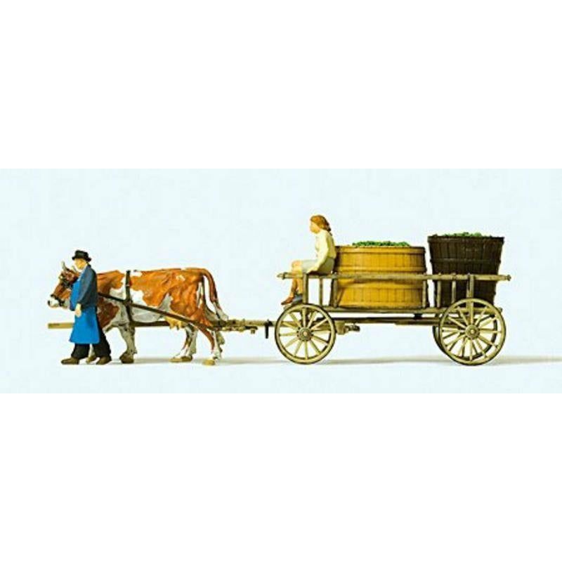 PREISER HO Wine Wagon with Cows