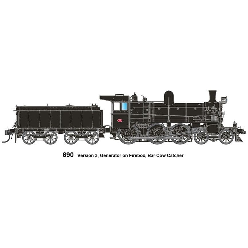 PHOENIX REPRODUCTIONS HO D3 690 Version 3, Generator on Firebox, Bar Cow Catcher - DCC Sound