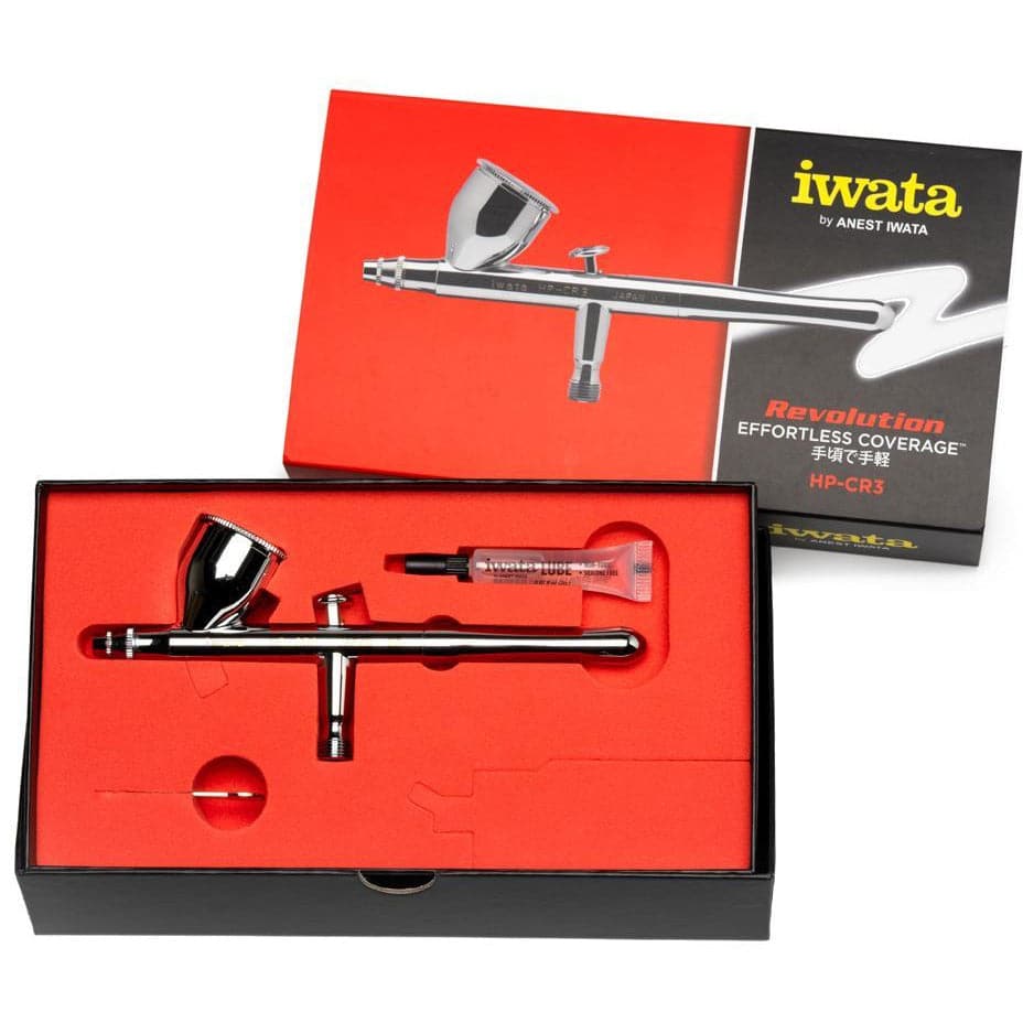 IWATA Revolution HP-CR3 Gravity Feed Dual Action Airbrush 0.3mm