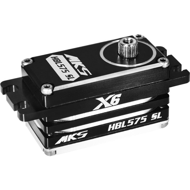 MKS Black Aluminium HBL575SL Low Profile 16.8kg 7.4V Brushless Metal Geared Servo