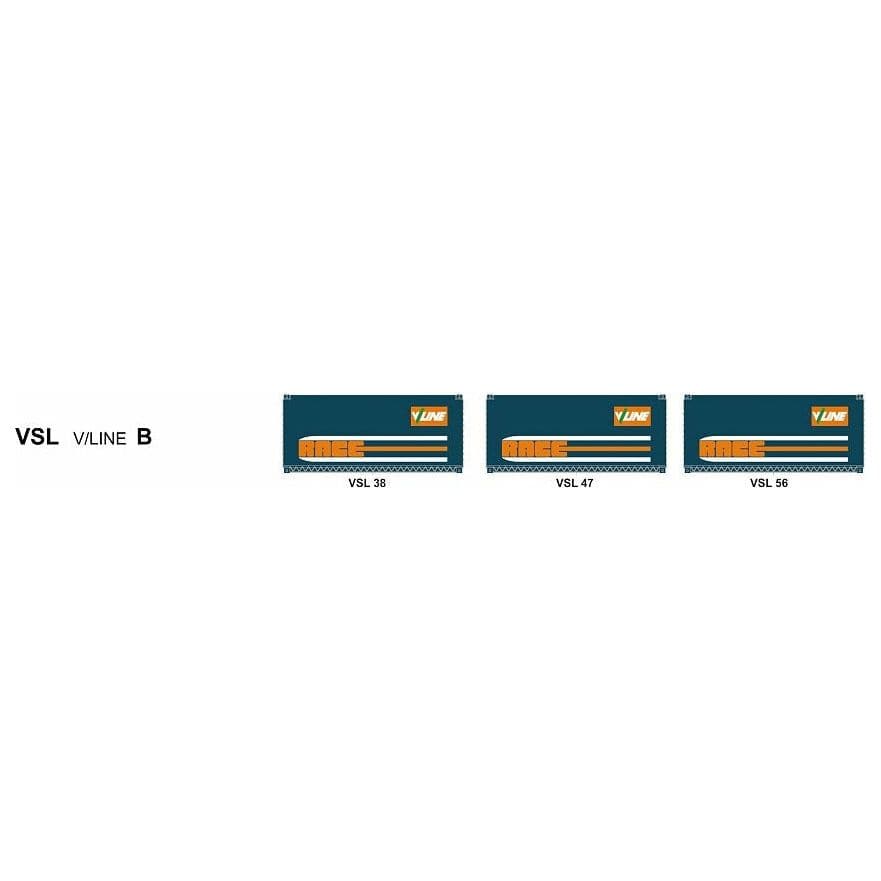 SDS MODELS HO 20' Railway Container VSL V/Line Pack B (3 Pack)