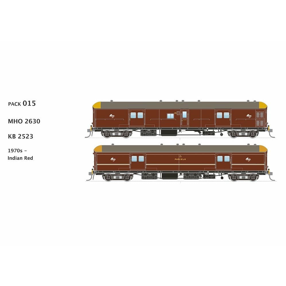 SDS MODELS HO NSWGR MHO 2630 & KB 2523 1970s -  Indian Red Twin Pack