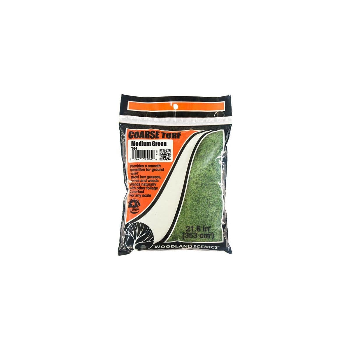 WOODLAND SCENICS Medium Green Coarse Turf (Bag)