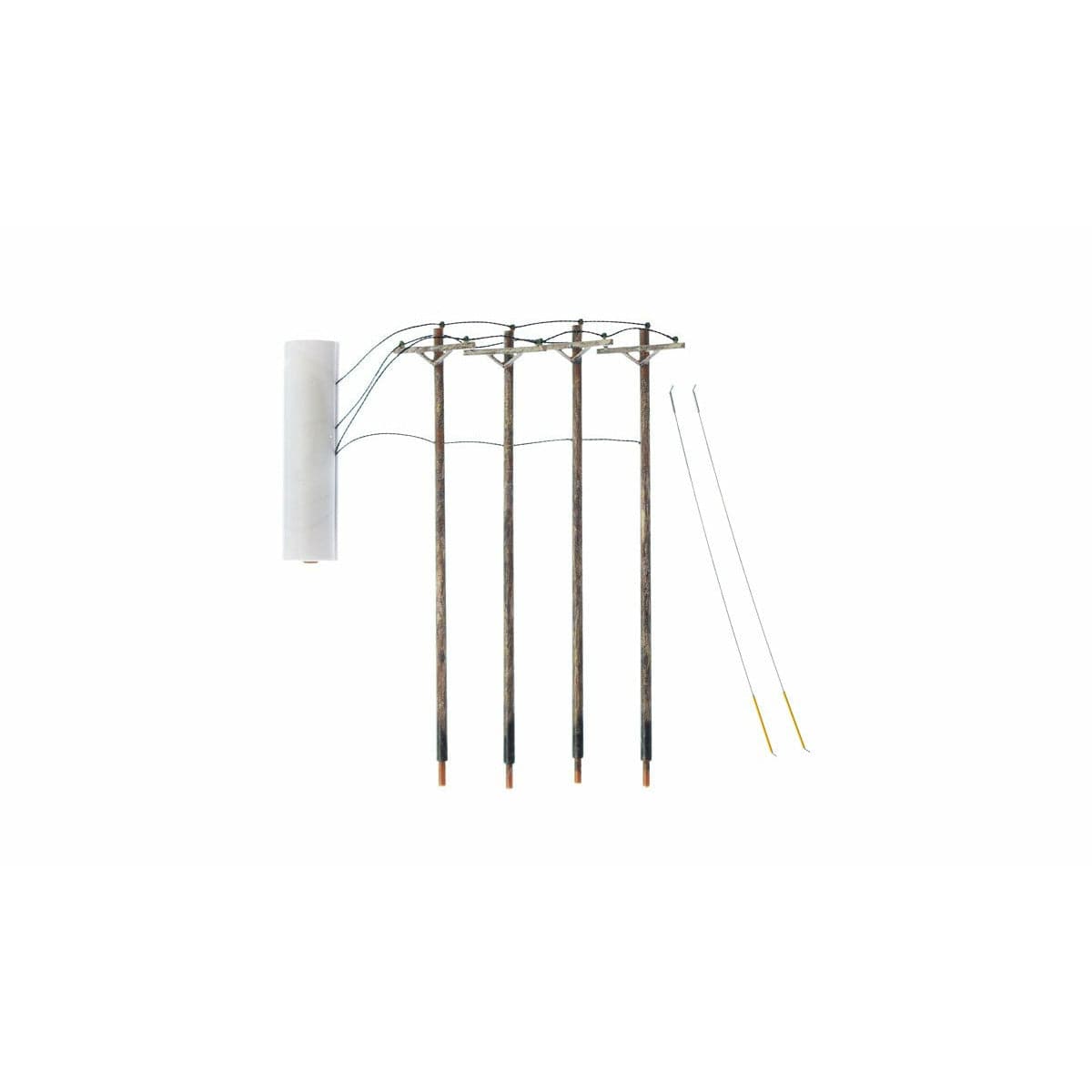 WOODLAND SCENICS Pre-Wired Poles - Single Crossbar - N Scal