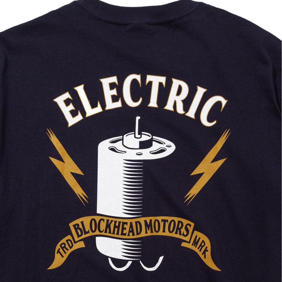 BLOCKHEAD MOTORS Electric Motor T-Shirt (Navy) - M