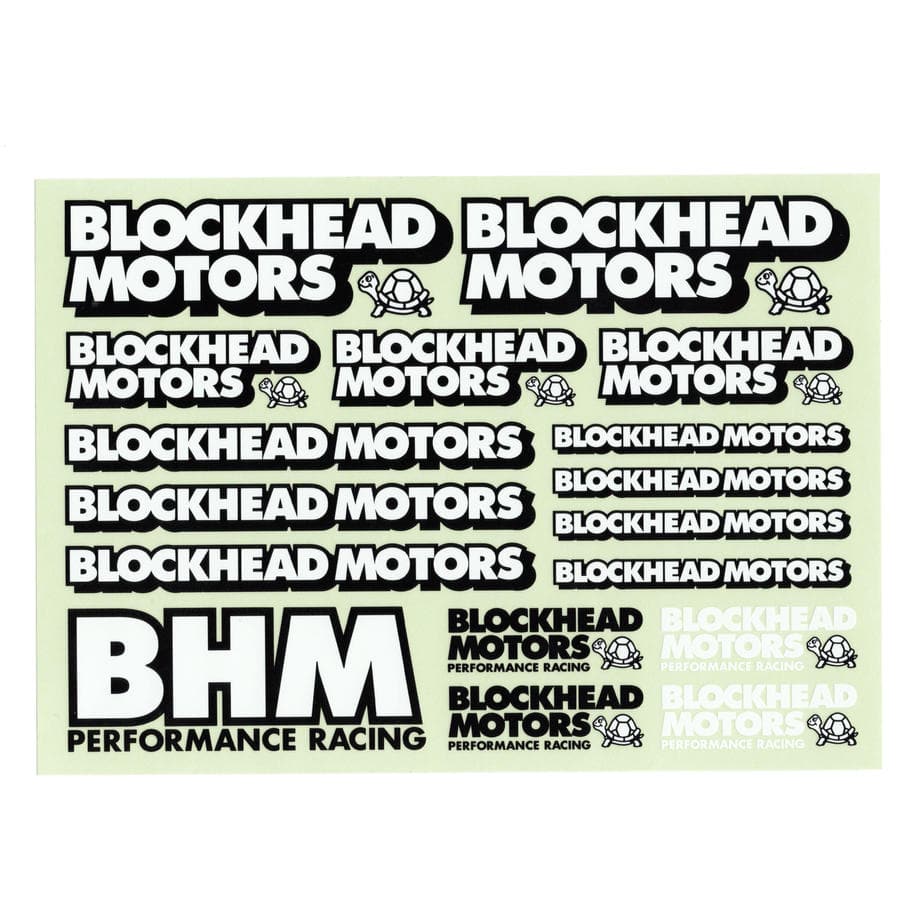 BLOCKHEAD MOTORS Gothic Logo Decal Sheet