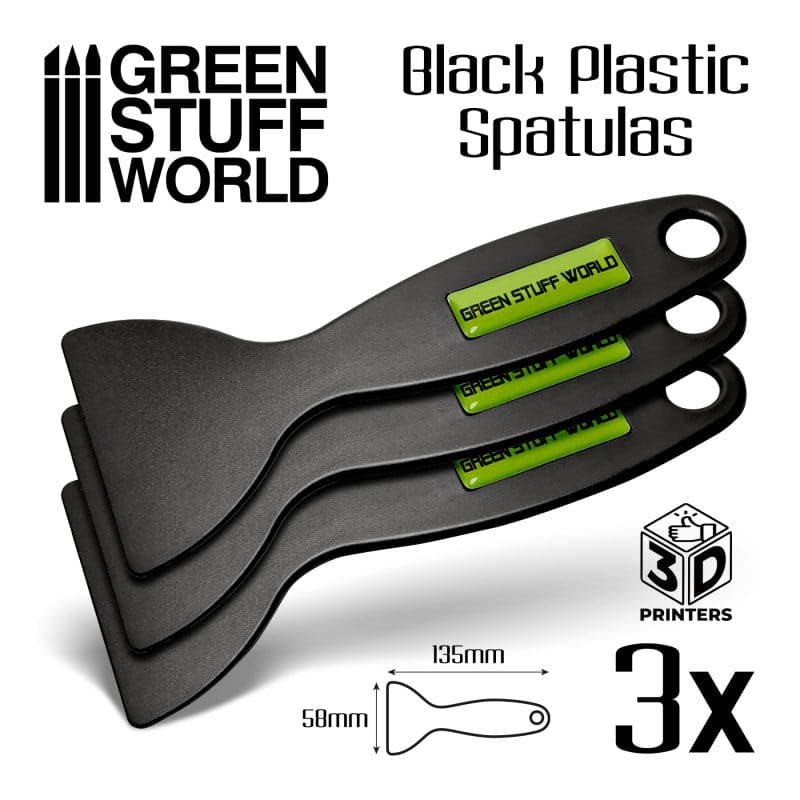 GREEN STUFF WORLD Black Plastic Spatulas - 3D Printer