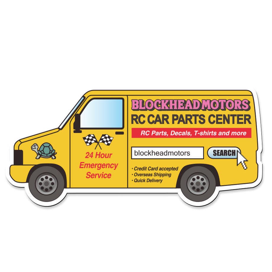 BLOCKHEAD MOTORS Delivery Car Magnet