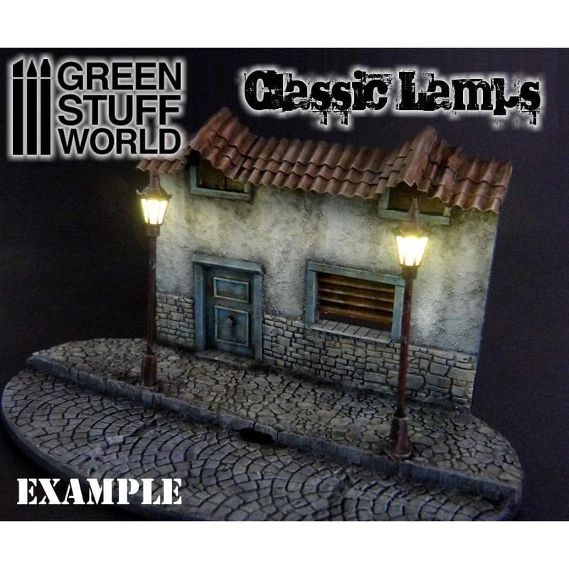 GREEN STUFF WORLD Plastic Classic Lamps 8,50cm - Pack x 10