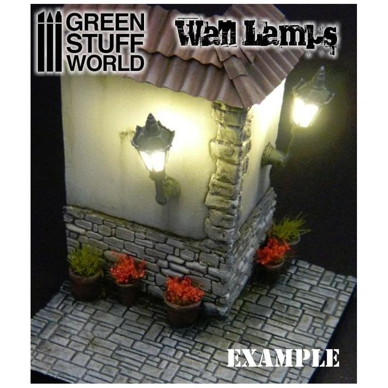 GREEN STUFF WORLD Plastic Classic Wall Lamps Pack x 10