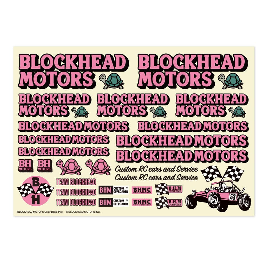 BLOCKHEAD MOTORS Decal Sheet Pink