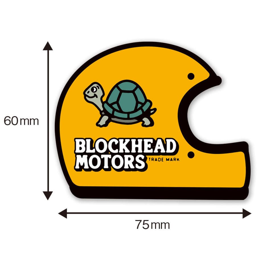 BLOCKHEAD MOTORS Helmet Sticker (On-Road/Yellow)