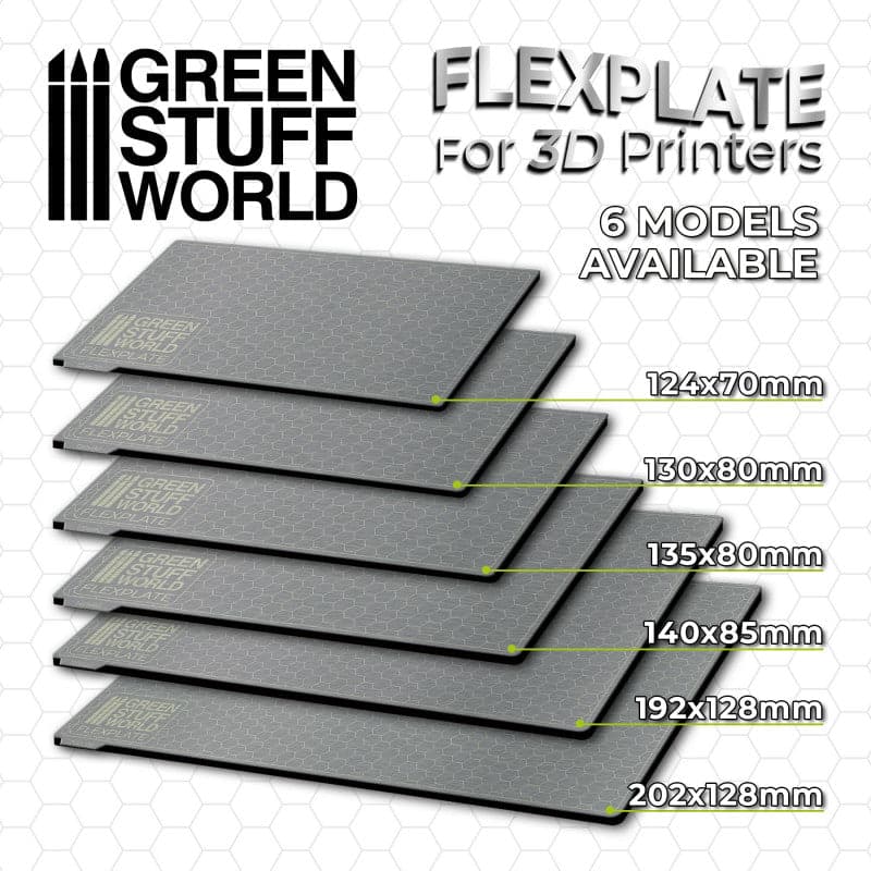 GREEN STUFF WORLD Flexplates For 3D Printers - 124x700mm