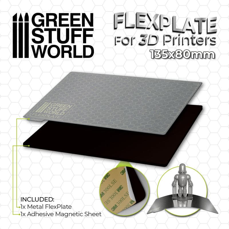 GREEN STUFF WORLD Flexplates For 3D Printers - 135x80mm