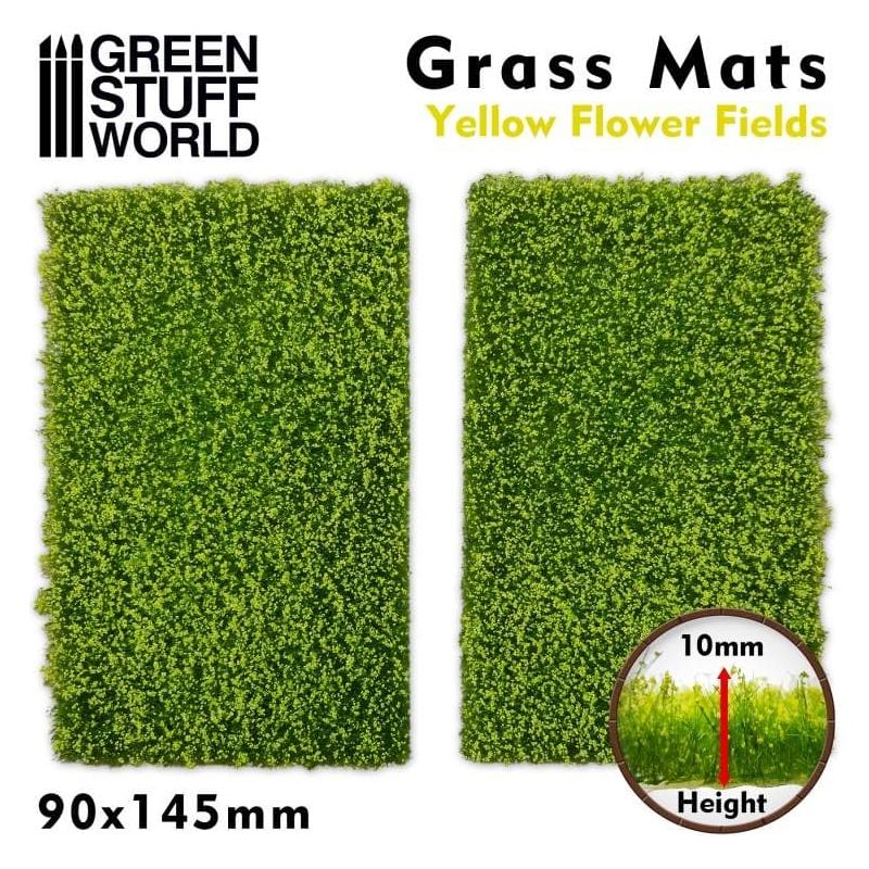 GREEN STUFF WORLD Grass Mat Cutouts - Yellow Flower Field