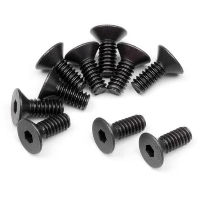 (Clearance Item) HB RACING Flat Head Screw M2x5mm (Hex Socket/10Pcs)