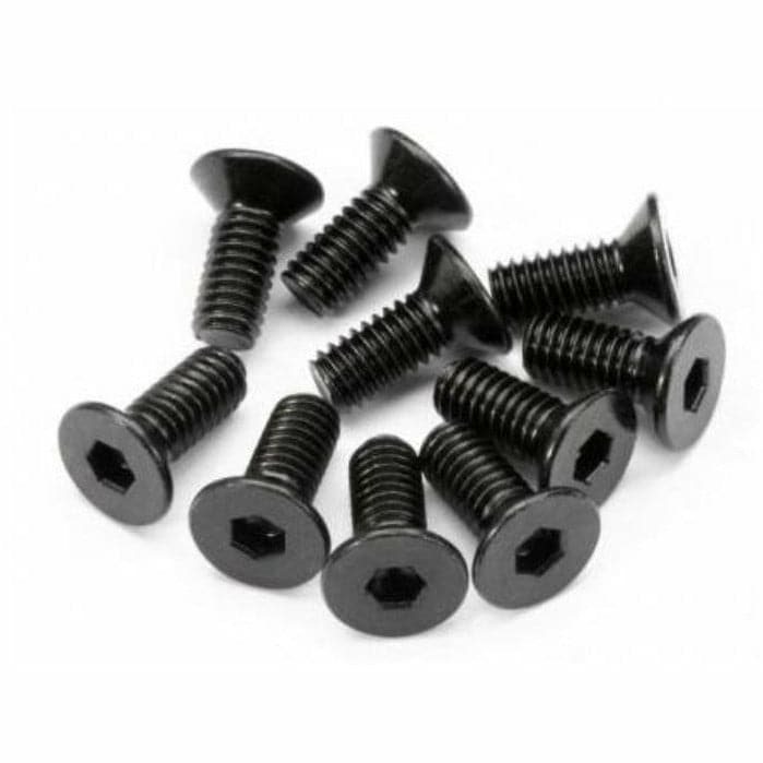 HB RACING Flat Head Screw M4x10mm (Hex Socket/10pcs)