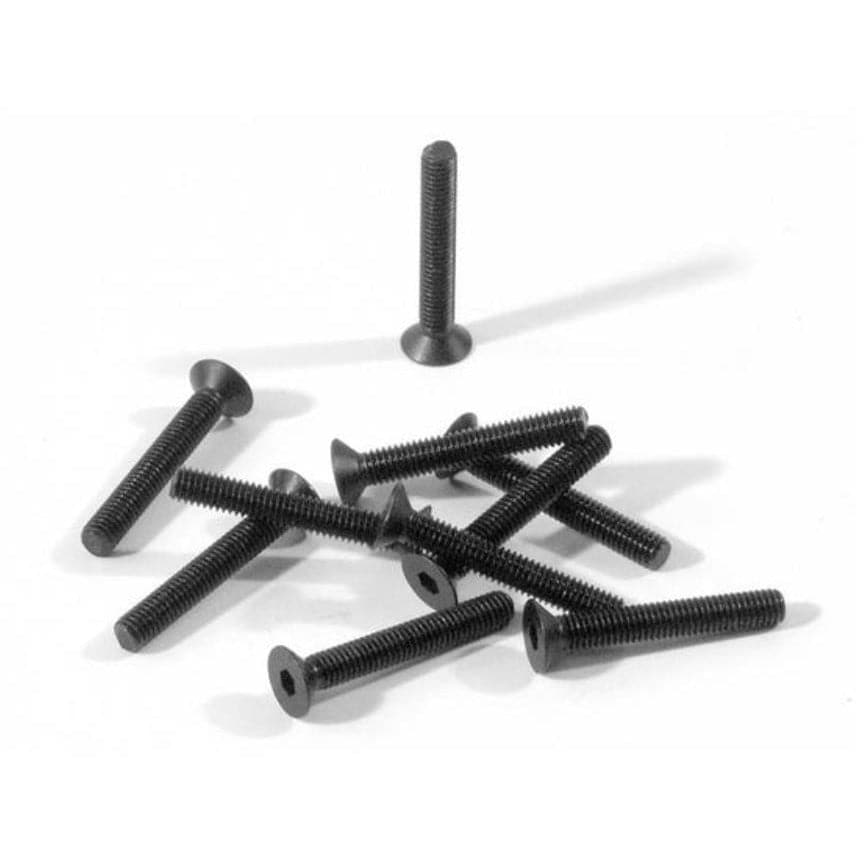 HB RACING Flat Head Screw M3x20mm (Hex Socket/10pcs)