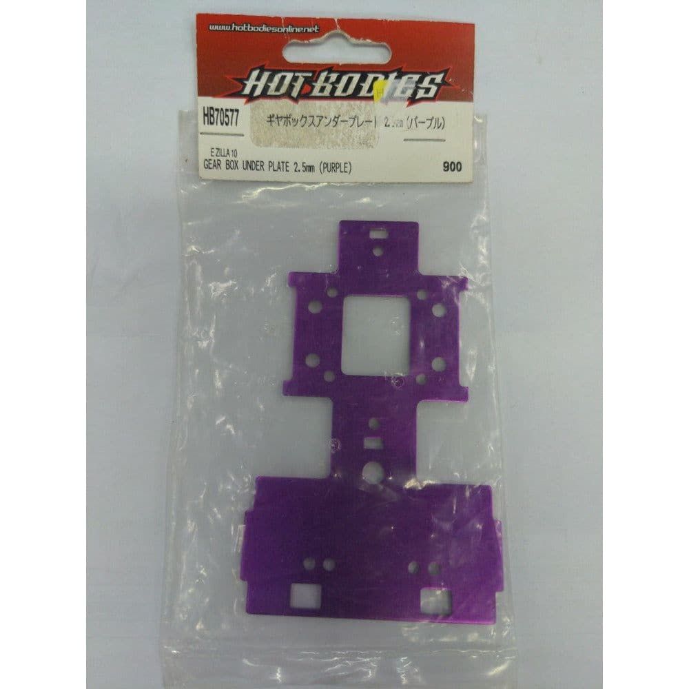 (Clearance Item) HB RACING Gear Box Under Plate 2.5mm (Purple) E Zilla 10