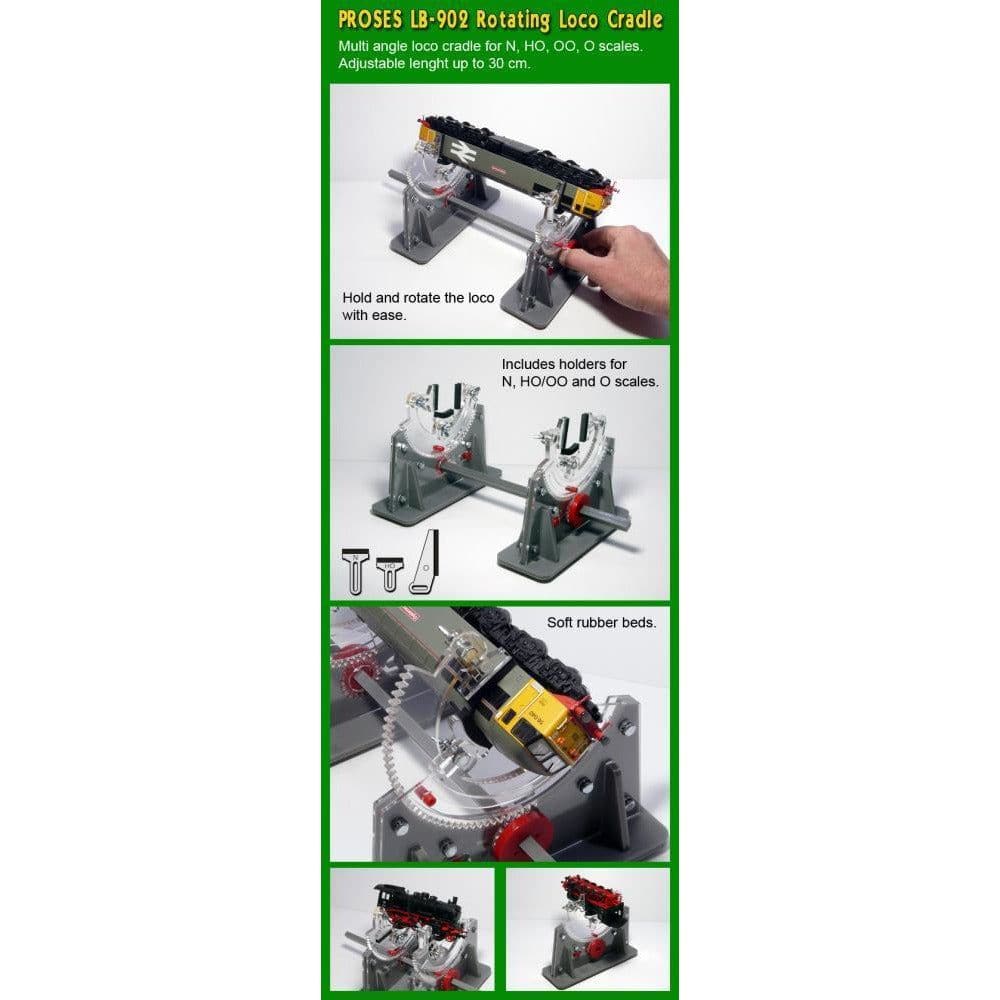 PROSES Multi Angle Rotating Loco Cradle for N, HO, OO, N Sc