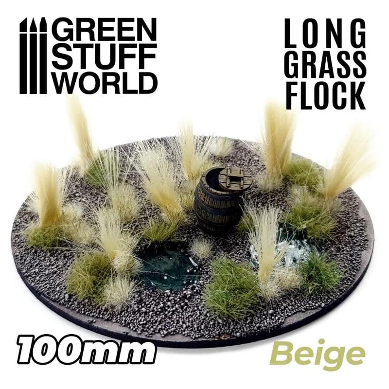 GREEN STUFF WORLD Long Grass Flock 100mm - Beige