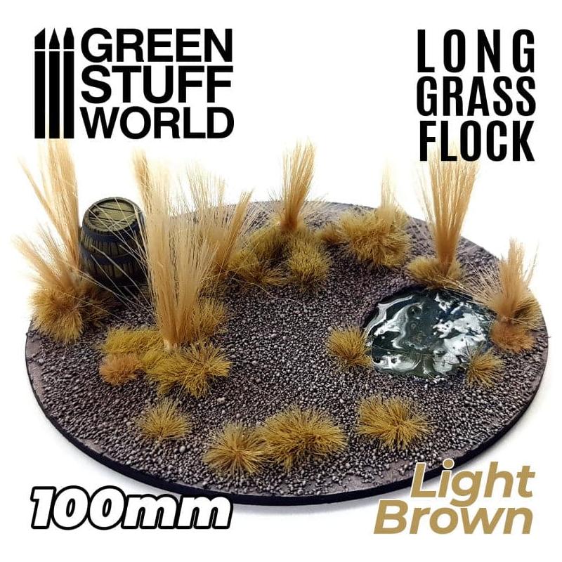 GREEN STUFF WORLD Long Grass Flock 100mm - Light Brown