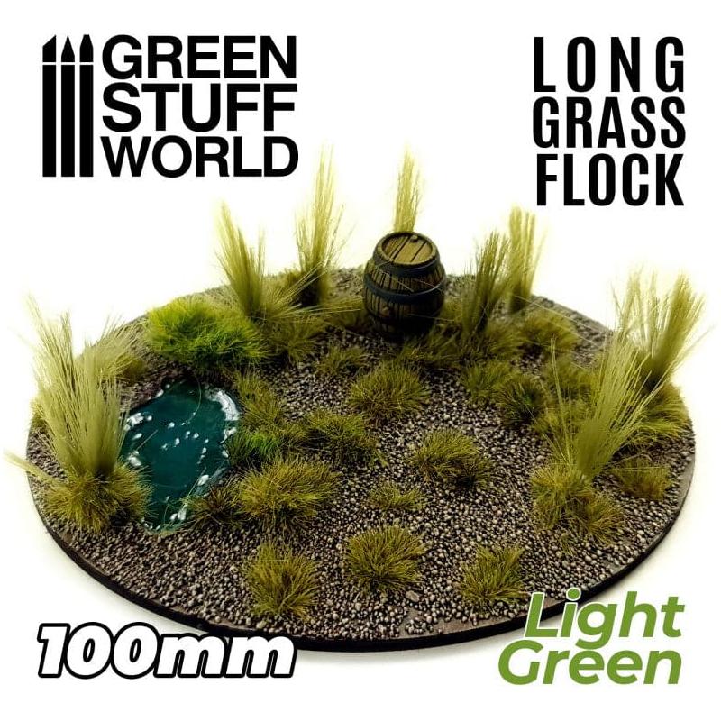 GREEN STUFF WORLD Long Grass Flock 100mm - Light Green