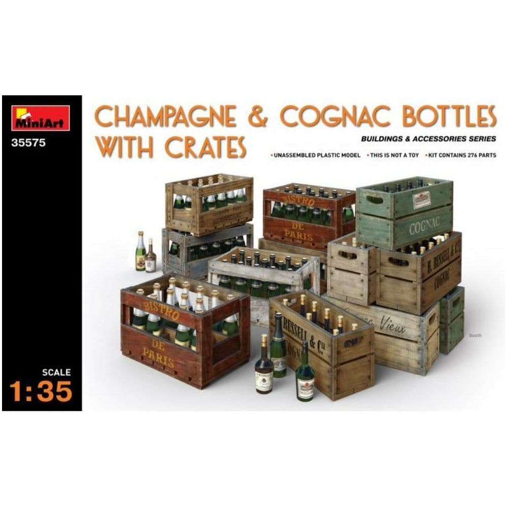 MINIART 1/35 Champagne & Cognac Bottles with Crates