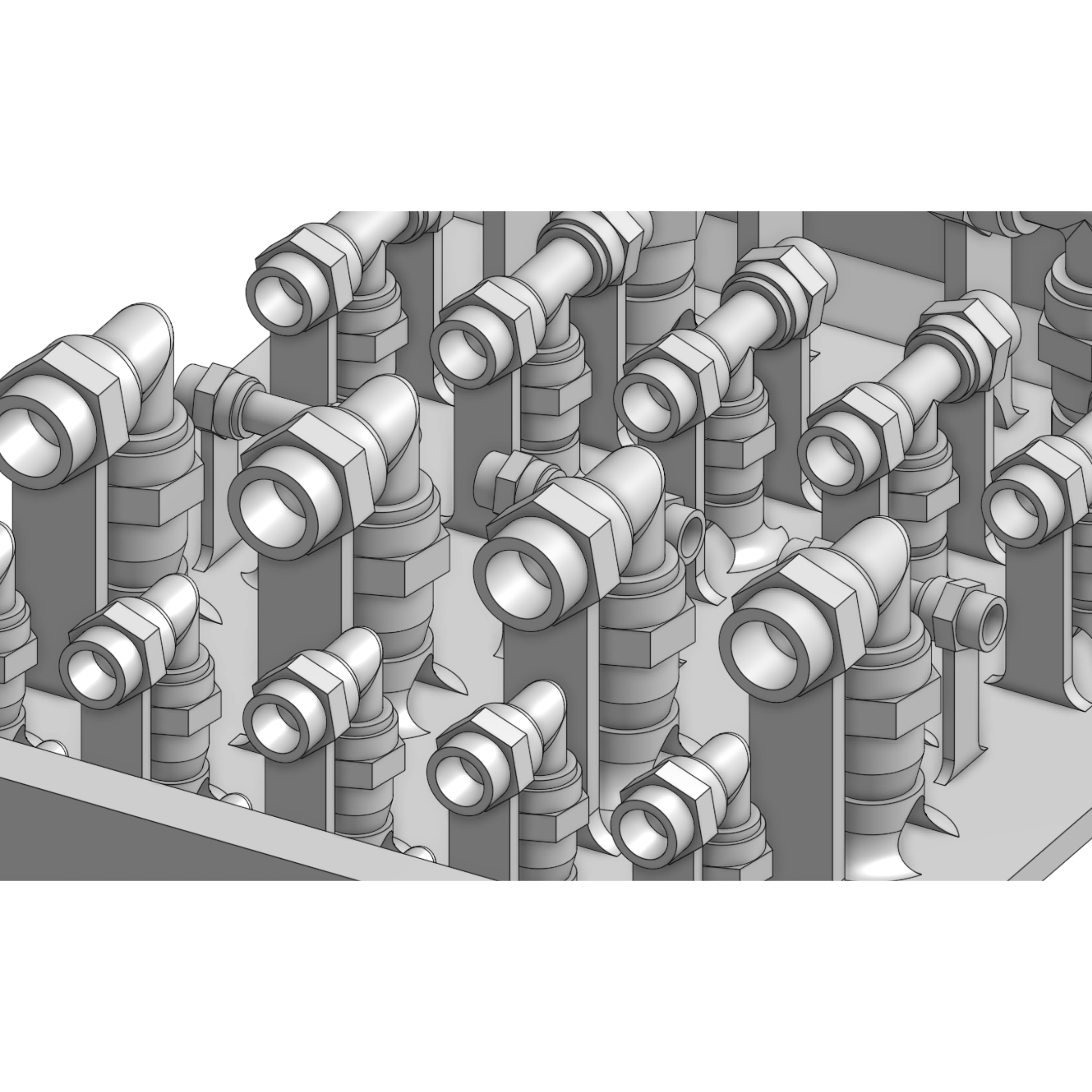 HWS Mini Pack L-Bend Hydraulic Fittings (Non-Scale)