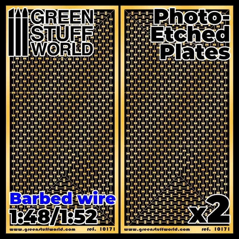 GREEN STUFF WORLD Photo-Etched Plates - Barbed Wire