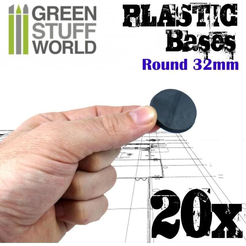 GREEN STUFF WORLD Plastic Bases - Round 32mm Black