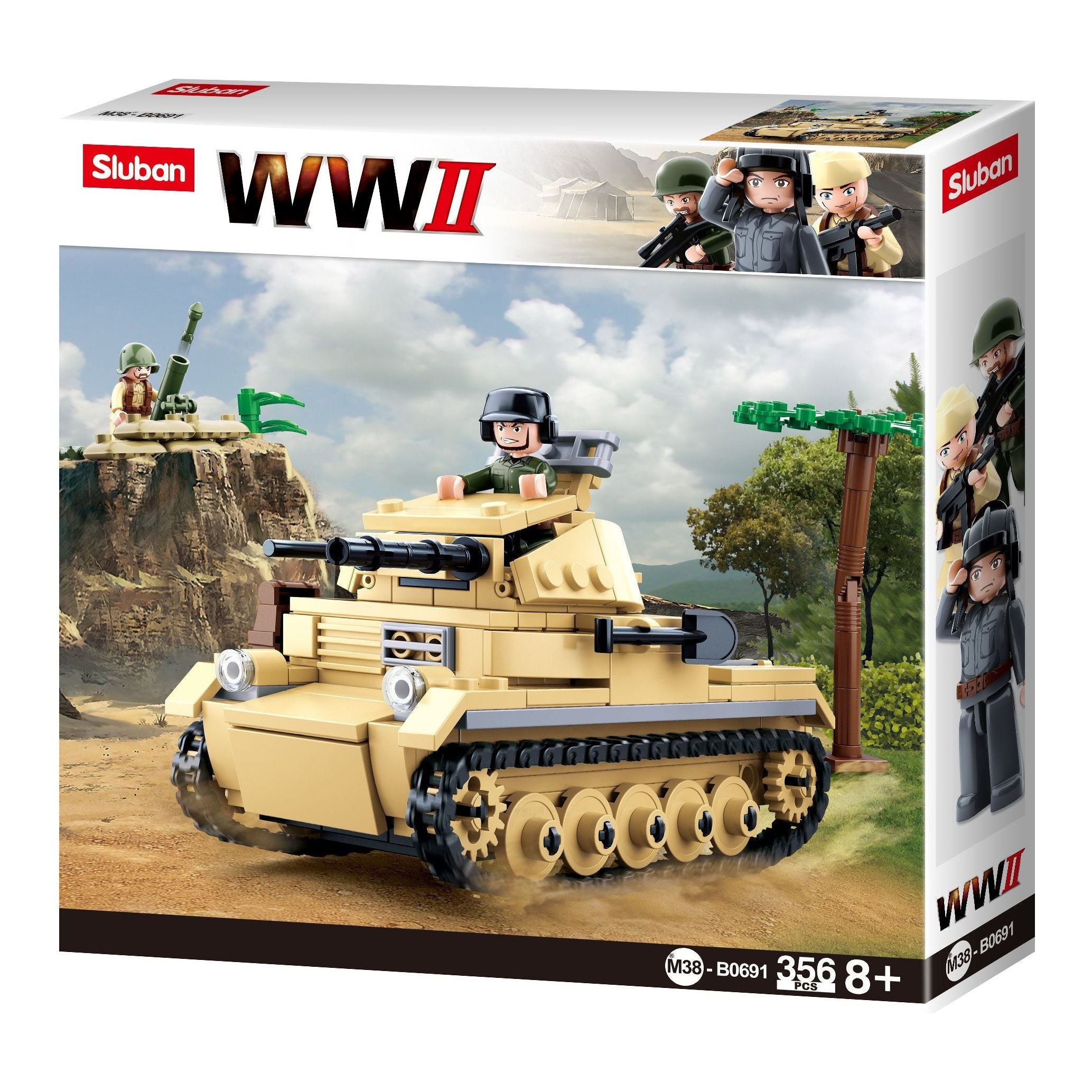 SLUBAN WWII Tank Panzer II 356pcs