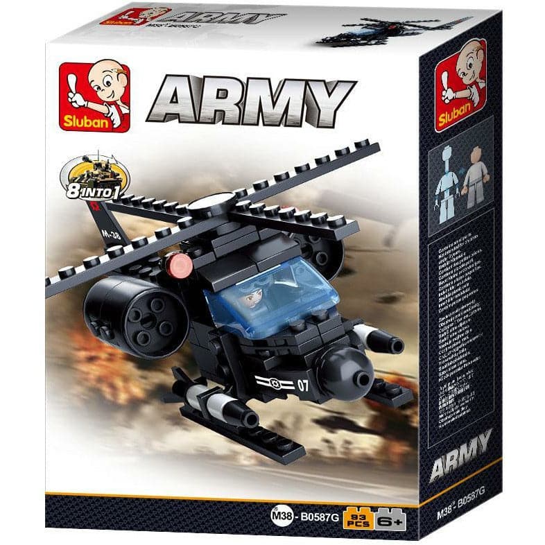 SLUBAN Army Helicopter 93pcs