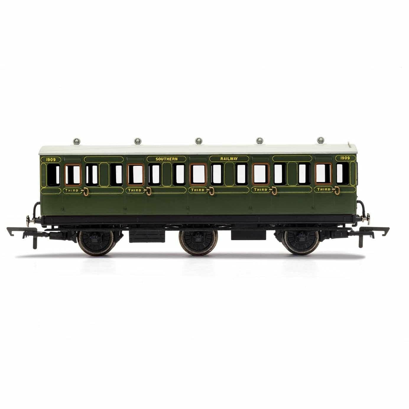 HORNBY OO SR, 6 Wheel Coach, 3rd Class, Fitted Lights, 1909 - Era 3