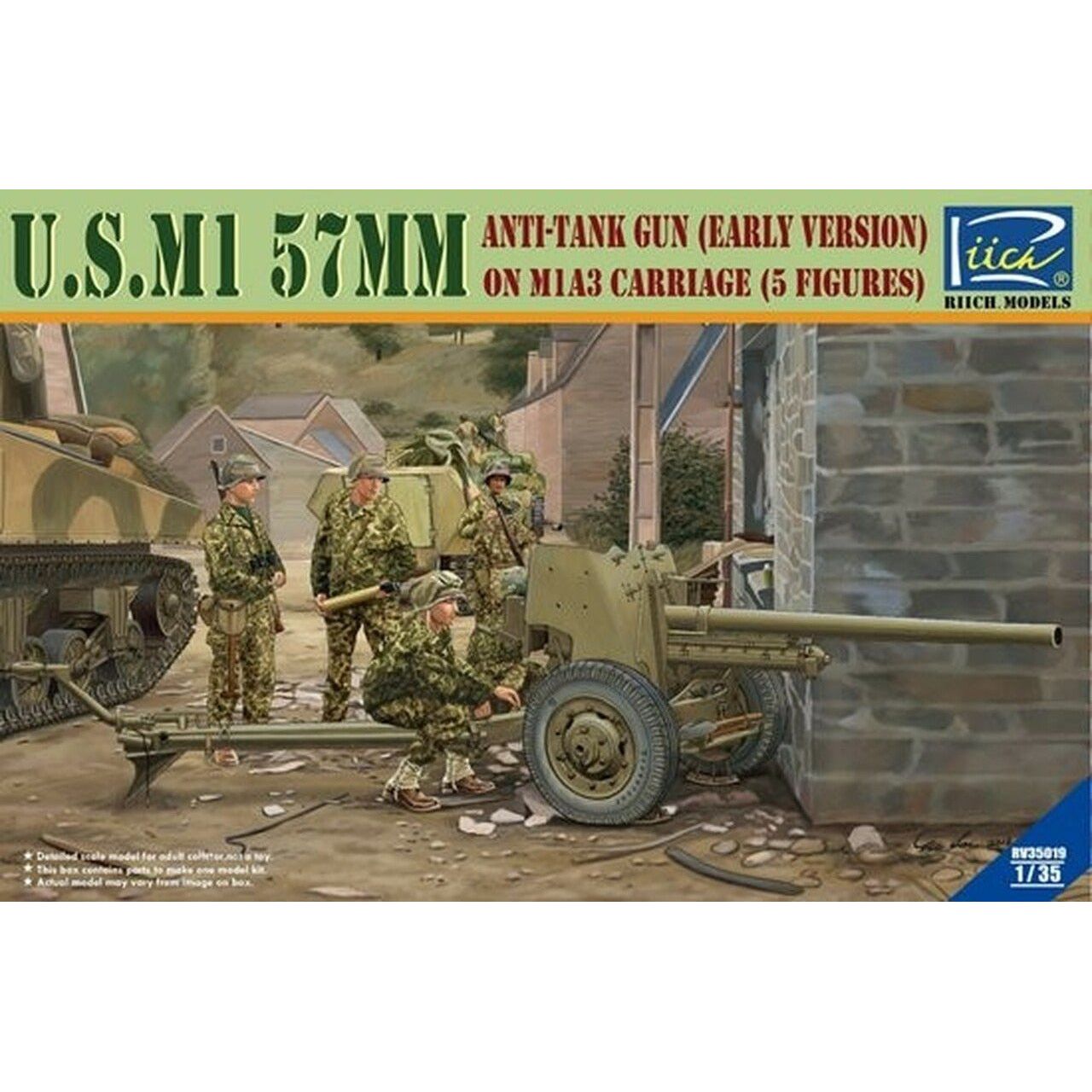 RIICH MODELS 1/35 U.S. M1 57mm Anti-Tank Gun On M1A3 Carria