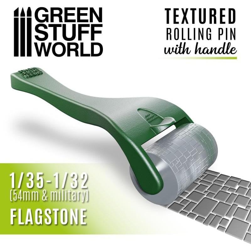 GREEN STUFF WORLD Rolling Pin with Handle - Flagstone