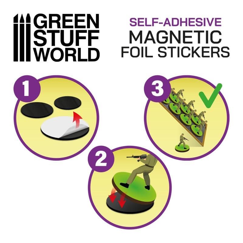 GREEN STUFF WORLD Oval Magnetic Sheet Self-Adhesive - 75x42