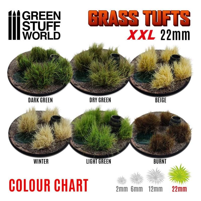 GREEN STUFF WORLD Grass Tufts XXL - 22mm Self-Adhesive - Burnt