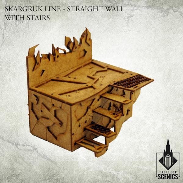 TABLETOP SCENICS Skargruk Line - Straight Wall with Stairs