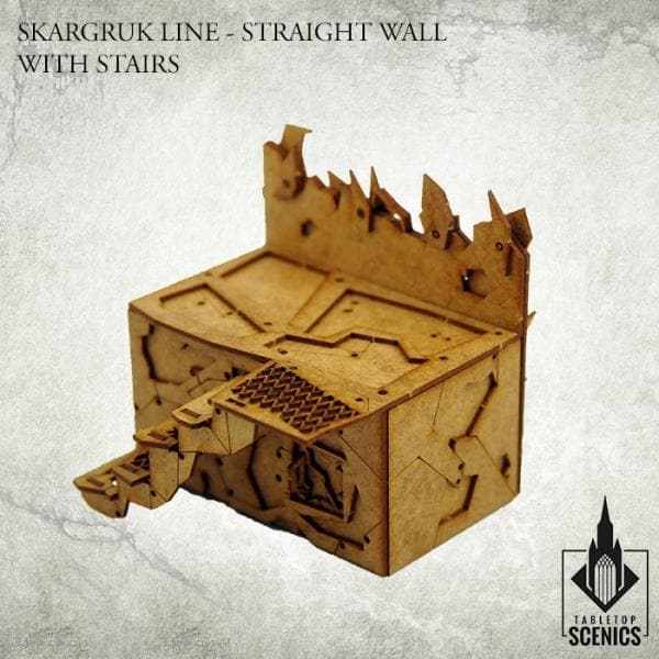 TABLETOP SCENICS Skargruk Line - Straight Wall with Stairs