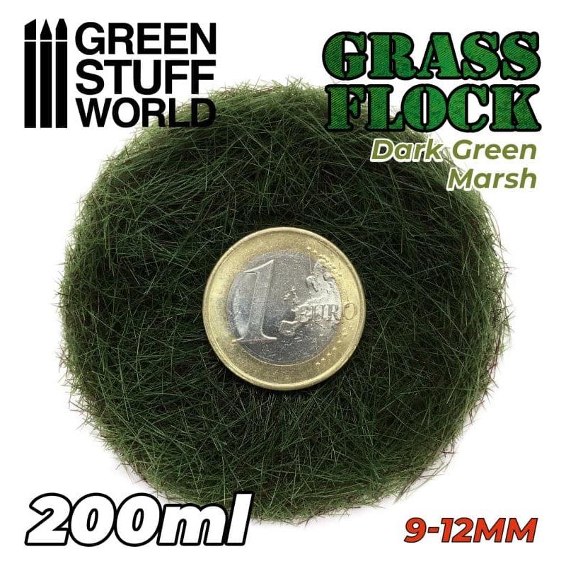 GREEN STUFF WORLD Flock 9-12mm 200ml - Dark Green Marsh