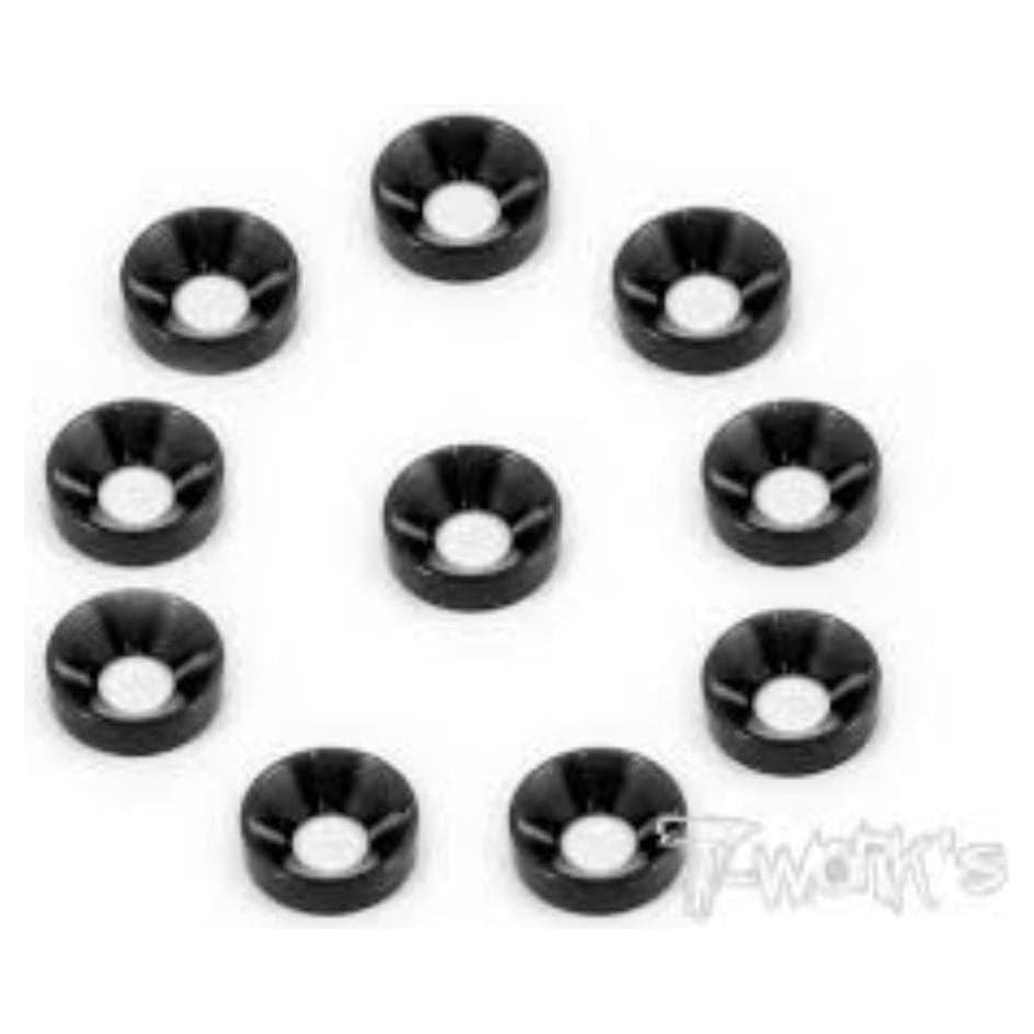 T-WORKS Aluminum M3 Countersink Washer ( Black ) 10pcs.