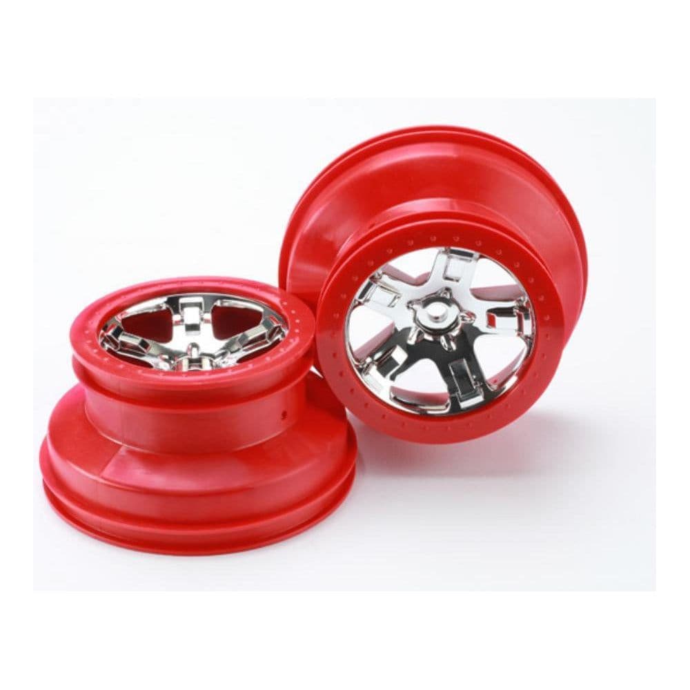 TRAXXAS Front/Rear Red Chrome Beadlock (5868)